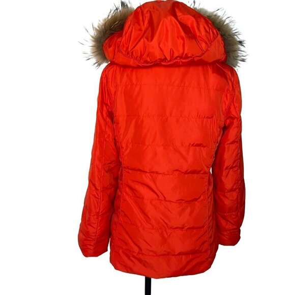 Max Mara Weekend Fur Hooded Jacket Womens Size 6 Detachable Belted Zipper Snaps - Picture 2 of 12